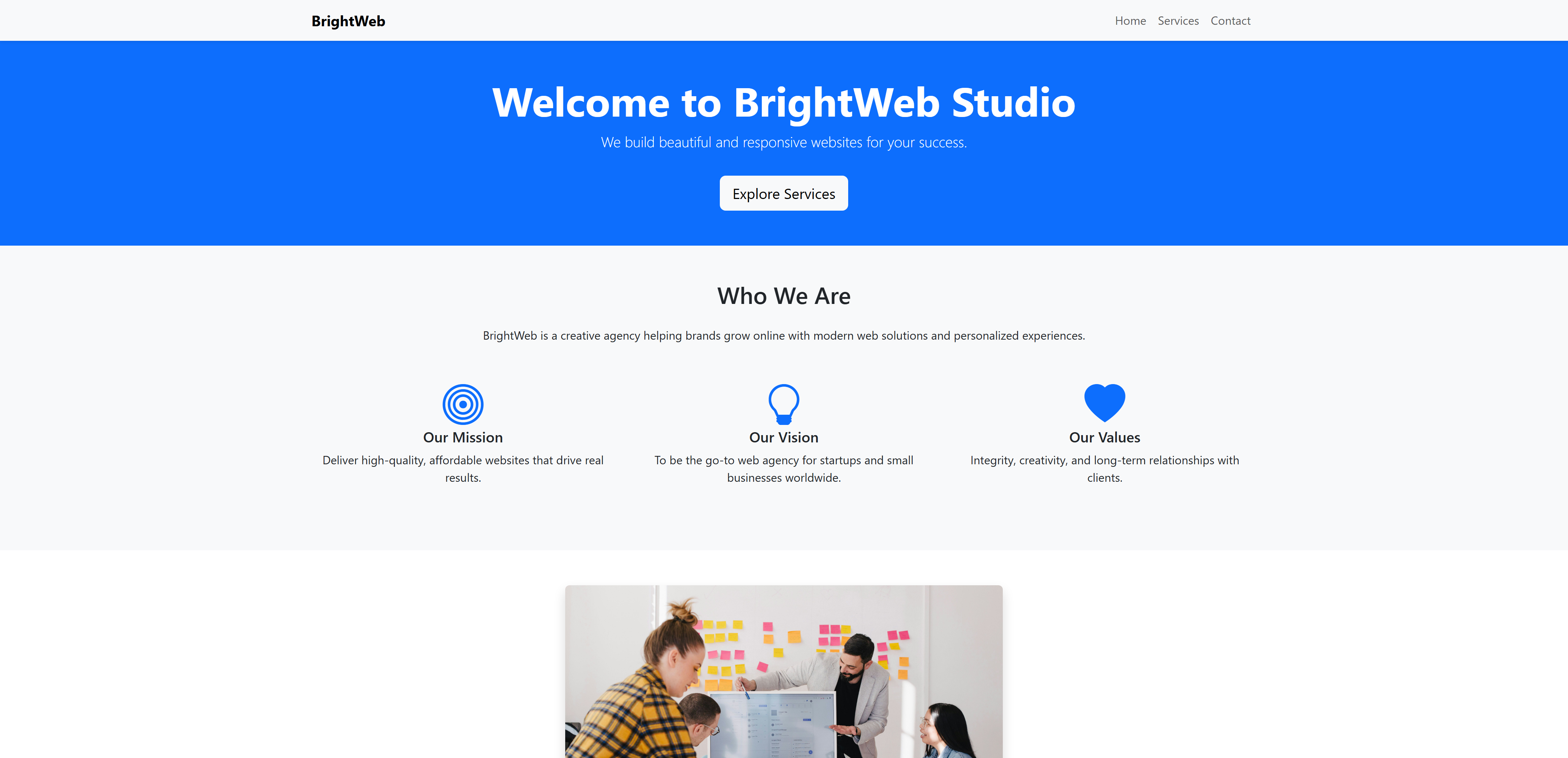 Web Services Website Screenshot