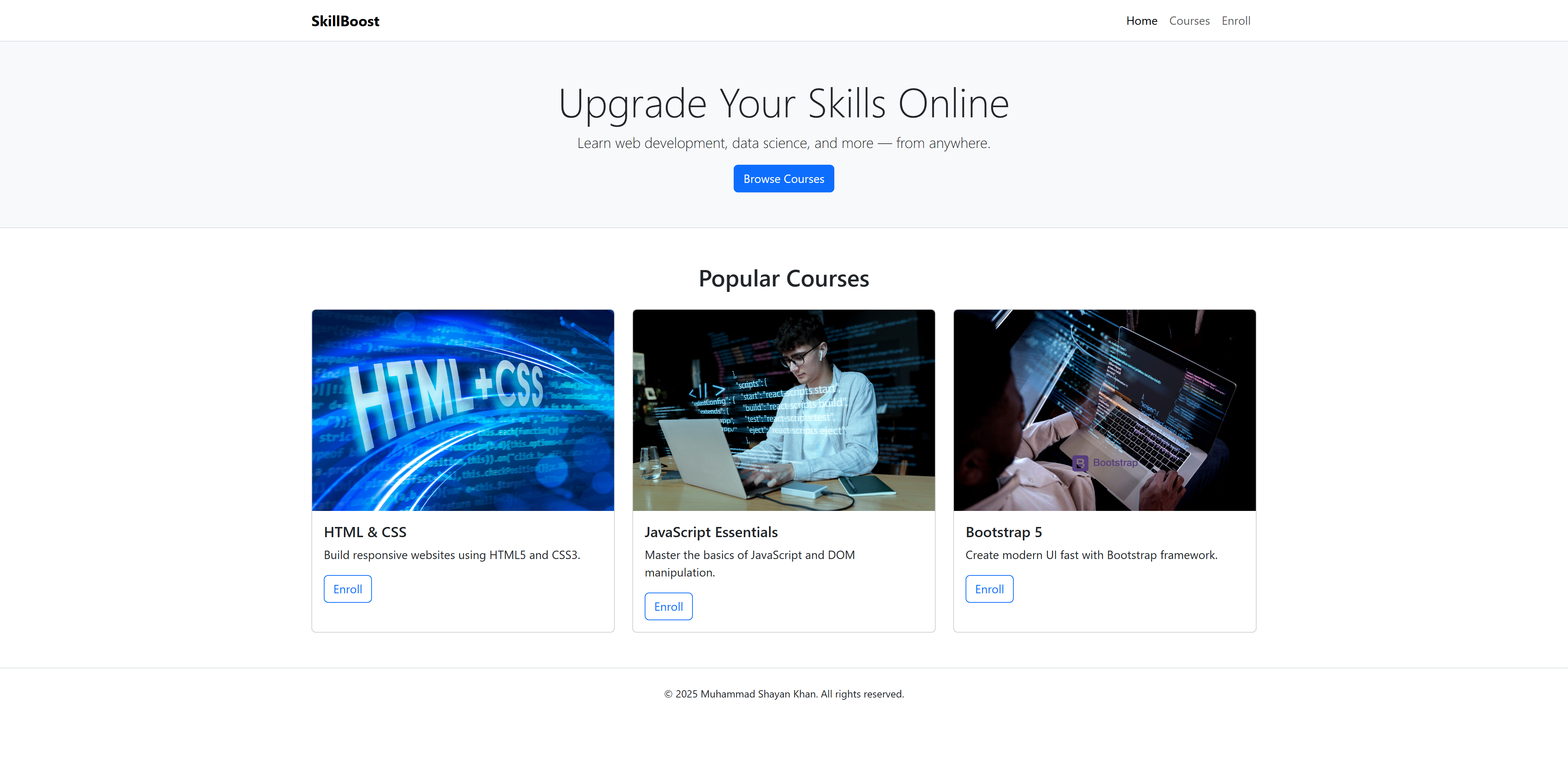 Online Learning Website Screenshot